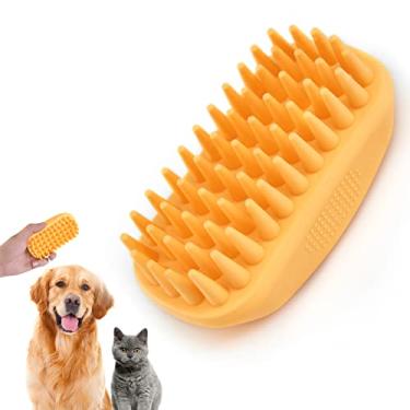Imagem de Escova de silicone para cuidados de cães, xampu para animais de estimação, escova de banho antiderrapante e calmante para massagem