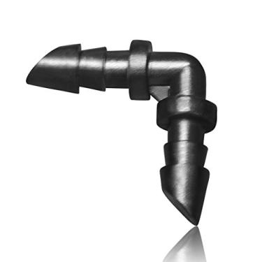 Imagem de Mini Skater Cotovelos farpados de 1/4" Encaixe perfeito para sistema de tubulação de irrigação por gotejamento, canteiros de flores, jardins, ervas jardins, 50 peças/saco