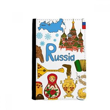 Imagem de Porta-passaporte com bandeira nacional de animais da Rússia notecase burse capa carteira porta-cartão, Multicolor