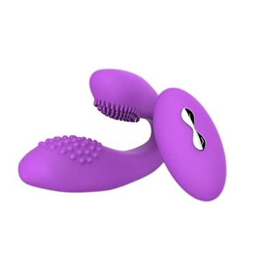 Imagem de Vibrador Para Casais Com Controle Remoto Forma de U Estimulador Ponto G e Clitóris 12 Velocidades Sexuais Zatla (Roxo)