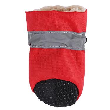 Imagem de TOPINCN 4Pcs Set Pet Dog Shoes No Slip Waterproof Dog Boots Indoor Dog Boots Outdoor Dog Shoes with Soft Pad and Adjustable Fastening Straps for Protecting Pet's Paws and Nails(4 red)