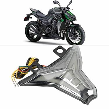 Imagem de Luz de freio de motocicleta, luzes de seta de freio traseiro de montagem acessórios de motocicleta, luz traseira de freio adequada para Z1000 Ninja ZX‑10R ZX‑10RR 250 400 (escurecido)