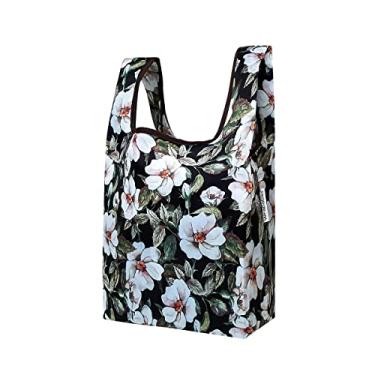 Imagem de Wrapables Bolsa de compras reutilizável pequena JoliBag Collection, amores-perfeitos brancos