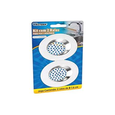 Imagem de Western Home RL-15 Jogo Ralo para Pia e Lavatório, Prata, 2 unidades