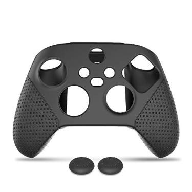 Imagem de TwiHill a capa protetora do gamepad sem fio é adequada para acessórios Xbox Series S/X, Xbox Series S/X, anti-queda, anti-derrapante e anti-queda (preto)