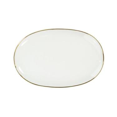 Imagem de Travessa Rasa Oval 36cm Porcelana Schmidt - Dec. Filetado Ouro Itamara