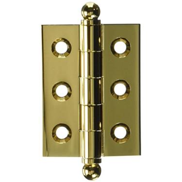 Imagem de Deltana Dobradiça de armário CH2015CR003 de latão sólido de 5 cm x 3 cm com pontas esféricas