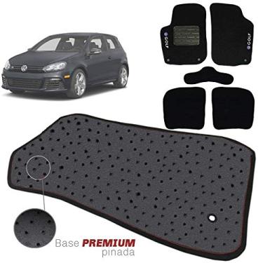 Imagem de Jogo de Tapete Carpete Tevic Pinado Volkswagen Golf 2008 09 10 11 12 13 Impermeável Lavável Logo Bordado 5 Peças