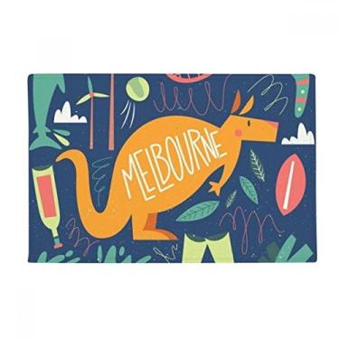 Imagem de DIYthinker Tapete antiderrapante Melbourne Austrália Kangaroo Tennis Surfing Ground Tapete para porta de banheiro
