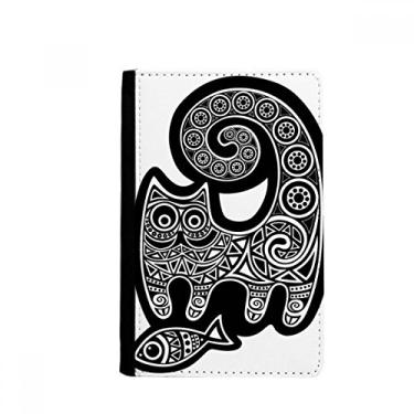 Imagem de Porta-passaporte com estampa de peixe gato branco preto porta-cartões Notecase Burse