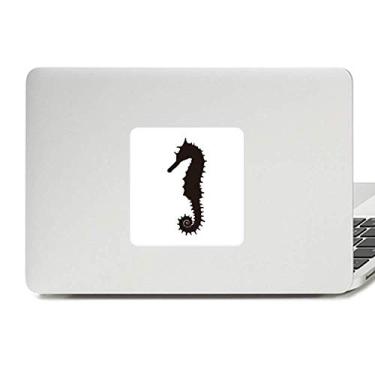 Imagem de Adesivo de vinil com padrão de vida marinha de hipopótamo preto para decoração de PC