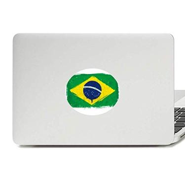 Imagem de Adesivo de notebook com emblema de vinil da bandeira do Brasil pintado à mão