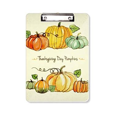 Imagem de Desenho Pumkin Padrão Dia de Ação de Graças Prancheta Pasta, Bloco de Escrita Placa de Base A4