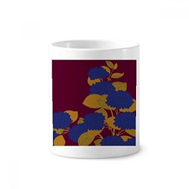 Imagem de Suporte de caneta de escova de dentes azul dourada com flor da cultura japonesa com suporte de cerâmica