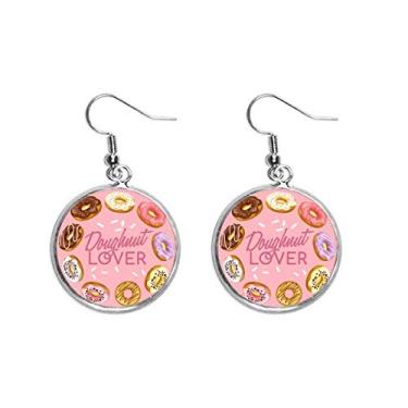 Imagem de Brinco de orelha com pingente de orelha de sobremesa ocidental círculo donut joia feminina