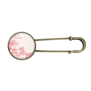 Imagem de Sakura Flower Pink Pattern Japan Retro Metal Broche Clip Joias