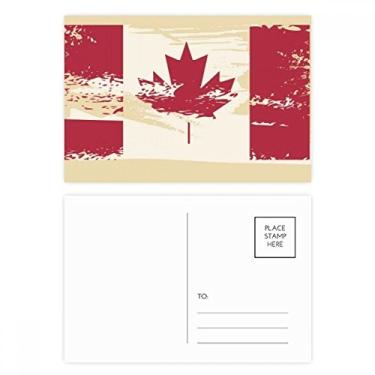 Imagem de Conjunto de cartão postal de aniversário com bandeira e folha de bordo do do Canadá