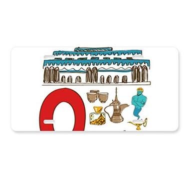 Imagem de DIYthinker Oman National Symbol Landmark Pattern Placa de licença Decoração de carro Acessório de aço inoxidável