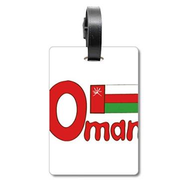 Imagem de Bandeira Nacional de Omã com Estampa Verde Vermelha Etiqueta para Bagagem Cartão de Bagagem Scutcheon Etiqueta