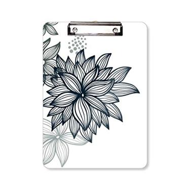 Imagem de Plantas de flores coloridas padrão flor prancheta pasta bloco de escrita placa de suporte A4
