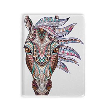 Imagem de Diário de capa macia com design de cavalo colorido estilo mosaico