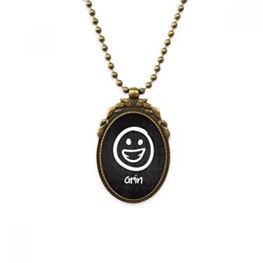 Imagem de DIYthinker Chaveiro com pingente de contas vintage grin branco fofo com estampa feliz