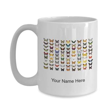 Imagem de Caneca de borboleta personalizada, copo de borboleta de chita, ideia de presente de borboleta, copo de borboleta personalizado, caneca de borboleta personalizada - caneca de café de 445 ml