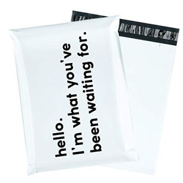 Imagem de Bolsas de transporte RUSPEPA Poly Mailers com texto executivo impresso - Branco com impressão preta, 25,4 x 33 cm, pacote com 100