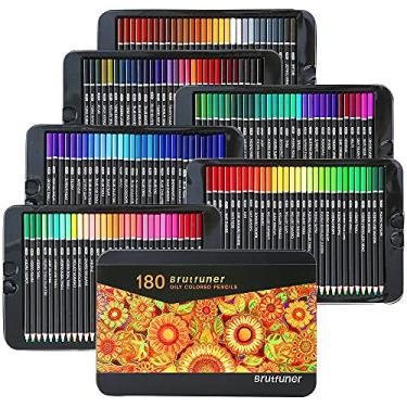 Imagem de Lápis de cor de madeira, lápis de óleo redondos 180 lápis de cor para livros de colorir de adultos, esboços, pintura
