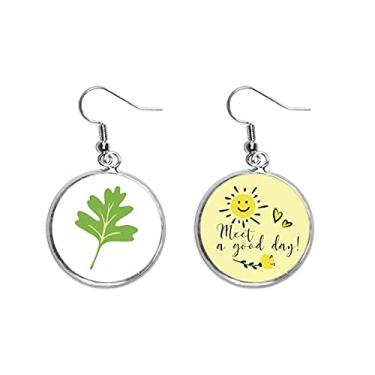 Imagem de Brincos de flor de sol com desenho de folhas fracas, presente Art Deco, moda