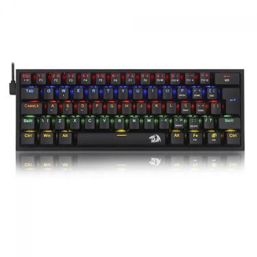 Imagem de Teclado Mecânico Redragon Fizz Rainbow Brown Black K617-R-B