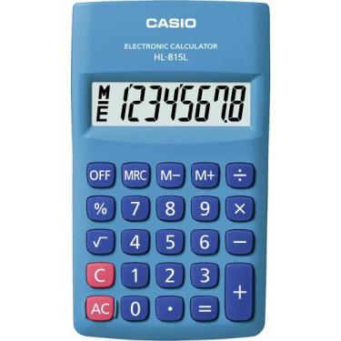 Imagem de Calculadora Casio Hl-815L-Bu Azul Vertical Com Visor 8 Dígitos