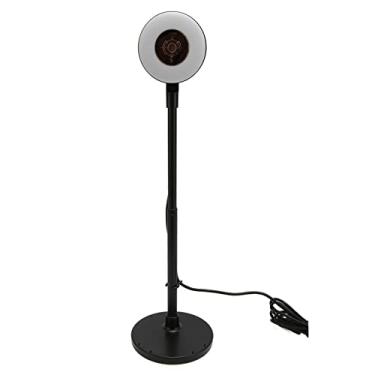 Imagem de Zopsc Webcam HD, suporte de telefone 1080p Webcam com microfone, poste retrátil, foco automático, três cores de luz ajustáveis, câmera web USB para webcast ao vivo (foco automático preto)