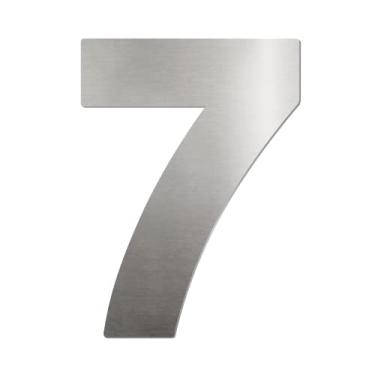 Imagem de Numero de Residencia 7 Escritório Comercio Apartamento, em aço inox 430 escovado, fixação simples - BIOVIS