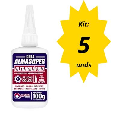 Imagem de Kit 5 und - Cola Alma Super - Ultra Rápida - 100 gramas