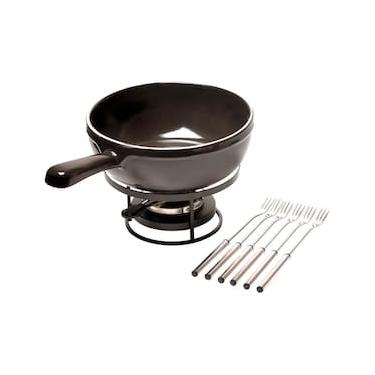 Imagem de Conjunto para Fondue de Queijo Emile Henry em Cerâmica Preto - 9 Peças