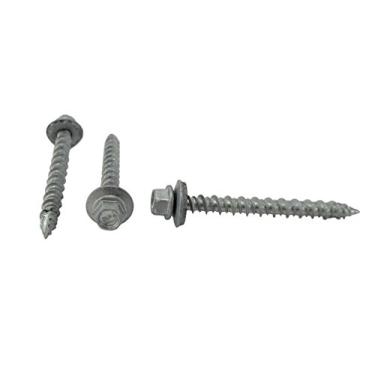 Imagem de #10 x Parafuso sextavado para telhado de cabeça de arruela de 5 cm *(vários tamanhos na listagem)* Metal autopartida/auto-roscante para madeira, telhado de chapa metálica, parafusos de revestimento
