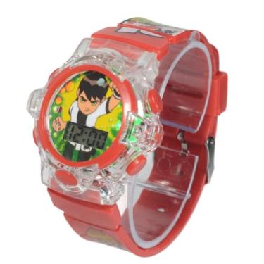 Imagem de Relógio Infantil Menino Ben 10 Criança Com Luz E Som Oferta (VERMELHO)