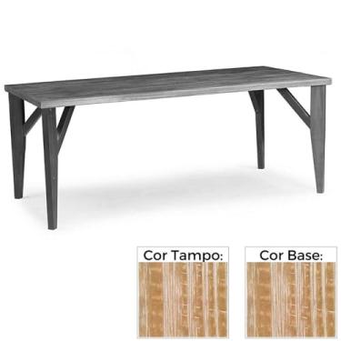 Imagem de Mesa de Jantar Wood Renar Retangular 220 cm x 100 cm Madeira Maciça cor Driftwood Base Madeira