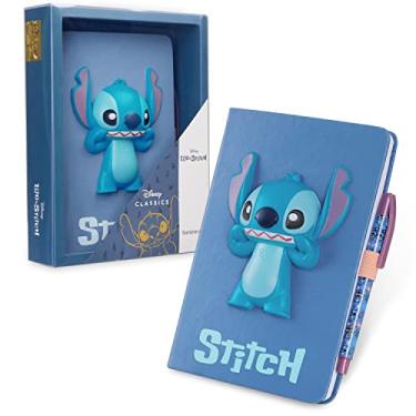 Imagem de Disney Conjunto de artigos de papelaria Stitch A5 conjunto de presente para mulheres adolescentes meninas 3D diário conjunto de papelaria diário infantil material escolar presentes de costura para meninas