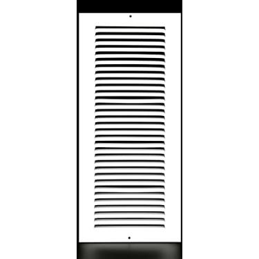 Imagem de HVAC Premium Grade de ar de retorno de aço com estampa plana de 20 x 30 cm [abertura do duto] - parede lateral e teto - cobertura de duto de ventilação HVAC - branca [dimensões externas: 24 cm L x 34