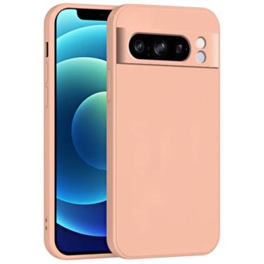 Imagem de HAZARA Capa de silicone líquido para Google Pixel 8 Pro/8, capa fina de toque suave, capa de proteção contra quedas à prova de choque coberta por todo o corpo, rosa, 8Pro