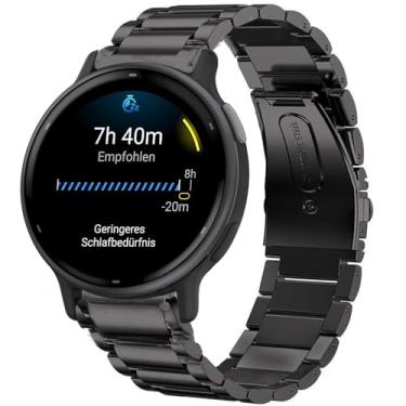 Imagem de Compatível com Garmin Vivoactive 5 Band, Lamshaw 20 mm de liberação rápida, pulseiras de substituição de metal de aço inoxidável compatíveis com Garmin vívoactive 5/Approach S12/Approach S40/Approach S42/D2 Air/D2 Air X10/Forerunner 245/Forerunner 55/Forerunner 645/Venu/Venu 2 Plus/Venu Sq. /Venu Sq