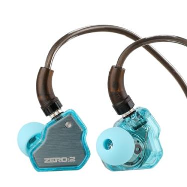 Imagem de Linsoul 7Hz x Crinacle Zero:2 monitor auricular, IEM com driver dinâmico de 10 mm atualizado, fones de ouvido com fio fones de ouvido para jogos com cabo OFC (Azul, Sem microfone)