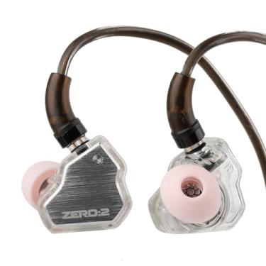 Imagem de Linsoul 7Hz x Crinacle Zero:2 monitor auricular, IEM com driver dinâmico de 10 mm atualizado, fones de ouvido com fio fones de ouvido para jogos com cabo OFC (Prata, Sem microfone)