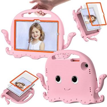 Imagem de QYiiD Capa infantil para Galaxy Tab S6 Lite de 10,4 polegadas 2022/2020 modelo (SM-P610/P613/P615/P619), capa à prova de choque de EVA leve à prova de choque com alça de suporte e capa de EVA rosa