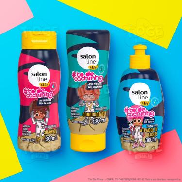 Imagem de Kit 3 #ToDeCachinho Kids Cabelos Ondulados Cacheados Crespos Infantil Shampoo + Condicionador + Ativador Cachos
