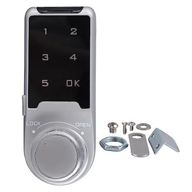 Imagem de OKJHFD Fechadura de segurança com código digital, fechadura eletrônica com teclado sensível ao toque, senha de segurança, fechadura codificada para portão bidirecional, porta de vidro