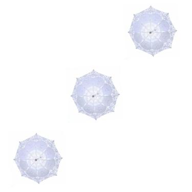 Imagem de TENDYCOCO 3 peças Guarda-chuva de menina flor guarda-chuva unbrella adereços fotografia adereços de renda guarda-sol guarda-chuva decoração de renda guarda-sol guarda-chuva de noiva branco de madeira