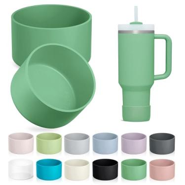 Imagem de KTKUDY Pacote com 2 botas de silicone para Stanley Tumbler 40 30 567.0 g e destinado a Hydro Flask 340.2-680.4 g - Cup Boot fit Select Yeti, Simple Modern, Owala Water Bottle - Acessórios de tampa